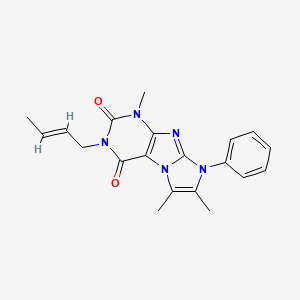 (E)-3-(but-2-en-1-yl)-1,6,7-trimethyl-8-phenyl-1H-imidazo[2,1-f]purine-2,4(3H,8H)-dione
