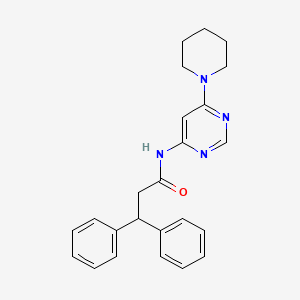 3,3-diphenyl-N-(6-(piperidin-1-yl)pyrimidin-4-yl)propanamide