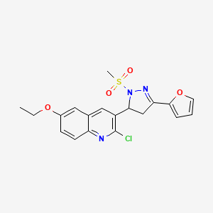 2-chloro-6-ethoxy-3-(3-(furan-2-yl)-1-(methylsulfonyl)-4,5-dihydro-1H-pyrazol-5-yl)quinoline