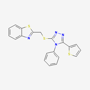 2-({[4-phenyl-5-(thiophen-2-yl)-4H-1,2,4-triazol-3-yl]sulfanyl}methyl)-1,3-benzothiazole