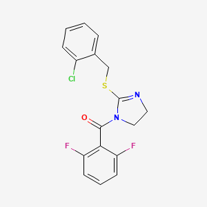 (2-((2-chlorobenzyl)thio)-4,5-dihydro-1H-imidazol-1-yl)(2,6-difluorophenyl)methanone