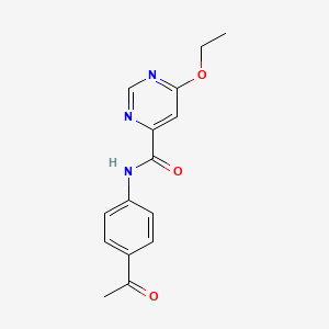 molecular formula C15H15N3O3 B2613063 N-(4-acetylphenyl)-6-ethoxypyrimidine-4-carboxamide CAS No. 2034634-20-1