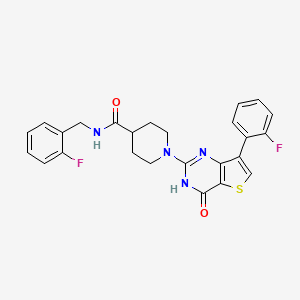molecular formula C25H22F2N4O2S B2613066 N-(2-fluorobenzyl)-1-[7-(2-fluorophenyl)-4-oxo-3,4-dihydrothieno[3,2-d]pyrimidin-2-yl]piperidine-4-carboxamide CAS No. 1242963-42-3