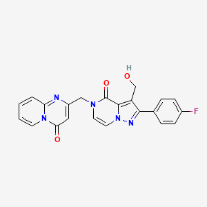 2-((2-(4-fluorophenyl)-3-(hydroxymethyl)-4-oxopyrazolo[1,5-a]pyrazin-5(4H)-yl)methyl)-4H-pyrido[1,2-a]pyrimidin-4-one
