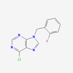 molecular formula C12H8ClFN4 B2613076 6-chloro-9-(2-fluorobenzyl)-9H-purine CAS No. 101155-08-2