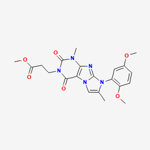 methyl 3-(8-(2,5-dimethoxyphenyl)-1,7-dimethyl-2,4-dioxo-1H-imidazo[2,1-f]purin-3(2H,4H,8H)-yl)propanoate