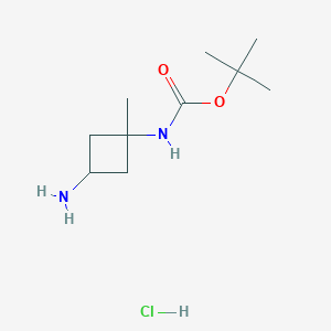 molecular formula C10H21ClN2O2 B2613083 Tert-butyl n-(3-amino-1-methylcyclobutyl)carbamate hydrochloride CAS No. 2225147-36-2