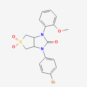 molecular formula C18H17BrN2O4S B2613084 1-(4-bromophenyl)-3-(2-methoxyphenyl)tetrahydro-1H-thieno[3,4-d]imidazol-2(3H)-one 5,5-dioxide CAS No. 879930-49-1