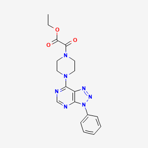 molecular formula C18H19N7O3 B2613085 ethyl 2-oxo-2-(4-(3-phenyl-3H-[1,2,3]triazolo[4,5-d]pyrimidin-7-yl)piperazin-1-yl)acetate CAS No. 920406-94-6