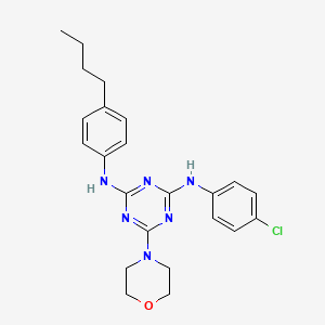 molecular formula C23H27ClN6O B2613094 N2-(4-butylphenyl)-N4-(4-chlorophenyl)-6-(morpholin-4-yl)-1,3,5-triazine-2,4-diamine CAS No. 898630-17-6