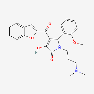 B2613100 4-(1-benzofuran-2-ylcarbonyl)-1-[3-(dimethylamino)propyl]-3-hydroxy-5-(2-methoxyphenyl)-1,5-dihydro-2H-pyrrol-2-one CAS No. 636991-88-3