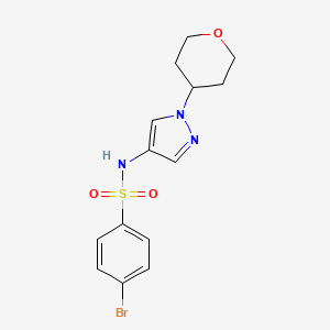 B2613115 4-bromo-N-(1-(tetrahydro-2H-pyran-4-yl)-1H-pyrazol-4-yl)benzenesulfonamide CAS No. 1797721-63-1