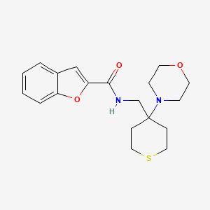 molecular formula C19H24N2O3S B2613120 N-{[4-(morpholin-4-yl)thian-4-yl]methyl}-1-benzofuran-2-carboxamide CAS No. 2380173-13-5
