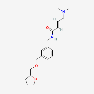 molecular formula C19H28N2O3 B2613128 (E)-4-(Dimethylamino)-N-[[3-(oxolan-2-ylmethoxymethyl)phenyl]methyl]but-2-enamide CAS No. 2411327-13-2