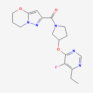 (6,7-dihydro-5H-pyrazolo[5,1-b][1,3]oxazin-2-yl)(3-((6-ethyl-5-fluoropyrimidin-4-yl)oxy)pyrrolidin-1-yl)methanone