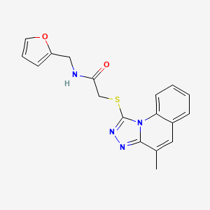 N-(furan-2-ylmethyl)-2-[(4-methyl-[1,2,4]triazolo[4,3-a]quinolin-1-yl)sulfanyl]acetamide