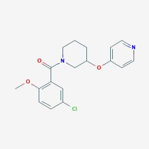 molecular formula C18H19ClN2O3 B2613151 4-{[1-(5-chloro-2-methoxybenzoyl)piperidin-3-yl]oxy}pyridine CAS No. 2034275-06-2