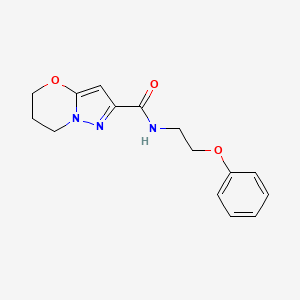 molecular formula C15H17N3O3 B2613154 N-(2-PHENOXYETHYL)-5H,6H,7H-PYRAZOLO[3,2-B][1,3]OXAZINE-2-CARBOXAMIDE CAS No. 1448077-55-1