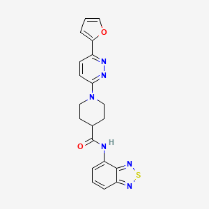 molecular formula C20H18N6O2S B2613156 N-(2,1,3-benzothiadiazol-4-yl)-1-[6-(furan-2-yl)pyridazin-3-yl]piperidine-4-carboxamide CAS No. 1251610-06-6