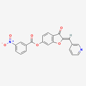 (Z)-3-oxo-2-(pyridin-3-ylmethylene)-2,3-dihydrobenzofuran-6-yl 3-nitrobenzoate