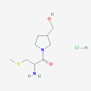 2-Amino-1-[3-(hydroxymethyl)pyrrolidin-1-yl]-3-methylsulfanylpropan-1-one;hydrochloride
