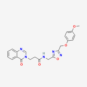 N-((3-((4-methoxyphenoxy)methyl)-1,2,4-oxadiazol-5-yl)methyl)-3-(4-oxoquinazolin-3(4H)-yl)propanamide