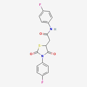 N-(4-fluorophenyl)-2-[3-(4-fluorophenyl)-2,4-dioxo-1,3-thiazolidin-5-yl]acetamide