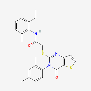 2-{[3-(2,4-dimethylphenyl)-4-oxo-3,4-dihydrothieno[3,2-d]pyrimidin-2-yl]sulfanyl}-N-(2-ethyl-6-methylphenyl)acetamide