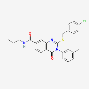 2-((4-chlorobenzyl)thio)-3-(3,5-dimethylphenyl)-4-oxo-N-propyl-3,4-dihydroquinazoline-7-carboxamide