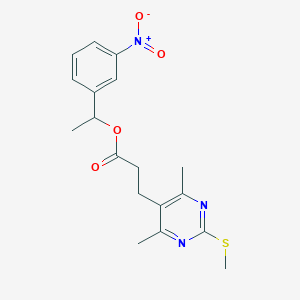 1-(3-Nitrophenyl)ethyl 3-[4,6-dimethyl-2-(methylsulfanyl)pyrimidin-5-yl]propanoate