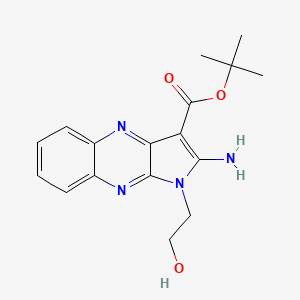 molecular formula C17H20N4O3 B2613182 tert-butyl 2-amino-1-(2-hydroxyethyl)-1H-pyrrolo[2,3-b]quinoxaline-3-carboxylate CAS No. 840461-15-6