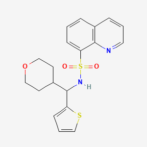 N-((tetrahydro-2H-pyran-4-yl)(thiophen-2-yl)methyl)quinoline-8-sulfonamide