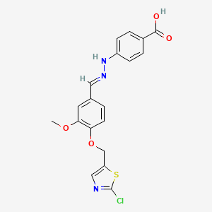4-[2-((E)-{4-[(2-chloro-1,3-thiazol-5-yl)methoxy]-3-methoxyphenyl}methylidene)hydrazino]benzenecarboxylic acid
