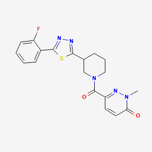 6-(3-(5-(2-fluorophenyl)-1,3,4-thiadiazol-2-yl)piperidine-1-carbonyl)-2-methylpyridazin-3(2H)-one