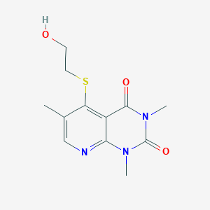 molecular formula C12H15N3O3S B2613237 5-((2-hydroxyethyl)thio)-1,3,6-trimethylpyrido[2,3-d]pyrimidine-2,4(1H,3H)-dione CAS No. 899939-93-6