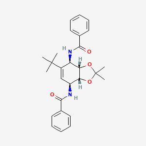 N,N'-((3aR,4S,7R,7aS)-5-(tert-butyl)-2,2-dimethyl-3a,4,7,7a-tetrahydrobenzo[d][1,3]dioxole-4,7-diyl)dibenzamide (racemic)