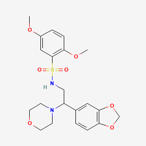 molecular formula C21H26N2O7S B2613245 N-(2-(benzo[d][1,3]dioxol-5-yl)-2-morpholinoethyl)-2,5-dimethoxybenzenesulfonamide CAS No. 887219-11-6