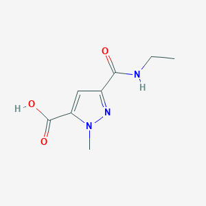 molecular formula C8H11N3O3 B2613246 3-(ethylcarbamoyl)-1-methyl-1H-pyrazole-5-carboxylic acid CAS No. 1429419-20-4
