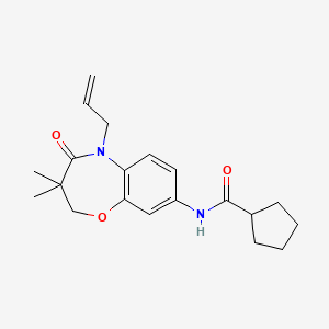 N-(5-allyl-3,3-dimethyl-4-oxo-2,3,4,5-tetrahydrobenzo[b][1,4]oxazepin-8-yl)cyclopentanecarboxamide