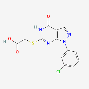 2-((1-(3-chlorophenyl)-4-hydroxy-1H-pyrazolo[3,4-d]pyrimidin-6-yl)thio)acetic acid