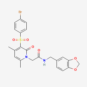 N-(1,3-benzodioxol-5-ylmethyl)-2-[3-[(4-bromophenyl)sulfonyl]-4,6-dimethyl-2-oxopyridin-1(2H)-yl]acetamide