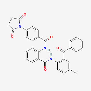 N-(2-benzoyl-4-methylphenyl)-2-[[4-(2,5-dioxopyrrolidin-1-yl)benzoyl]amino]benzamide
