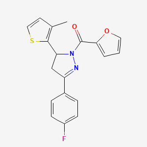 3-(4-fluorophenyl)-1-(furan-2-carbonyl)-5-(3-methylthiophen-2-yl)-4,5-dihydro-1H-pyrazole