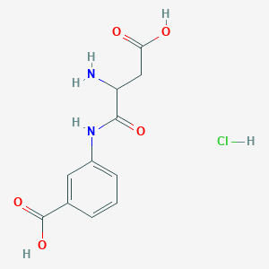 3-[(2-Amino-3-carboxypropanoyl)amino]benzoic acid;hydrochloride
