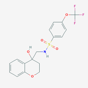 molecular formula C17H16F3NO5S B2613285 N-((4-hydroxychroman-4-yl)methyl)-4-(trifluoromethoxy)benzenesulfonamide CAS No. 1396684-17-5