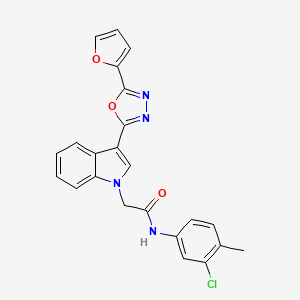 molecular formula C23H17ClN4O3 B2613295 N-(3-chloro-4-methylphenyl)-2-(3-(5-(furan-2-yl)-1,3,4-oxadiazol-2-yl)-1H-indol-1-yl)acetamide CAS No. 1170127-24-8