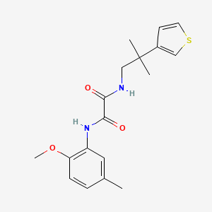 molecular formula C18H22N2O3S B2613305 N'-(2-methoxy-5-methylphenyl)-N-[2-methyl-2-(thiophen-3-yl)propyl]ethanediamide CAS No. 2309603-83-4