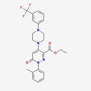 Ethyl 6-oxo-1-(o-tolyl)-4-(4-(3-(trifluoromethyl)phenyl)piperazin-1-yl)-1,6-dihydropyridazine-3-carboxylate