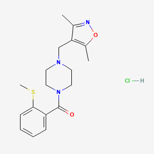 (4-((3,5-Dimethylisoxazol-4-yl)methyl)piperazin-1-yl)(2-(methylthio)phenyl)methanone hydrochloride