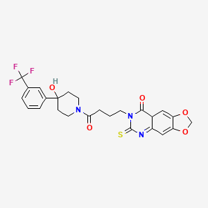 7-(4-{4-hydroxy-4-[3-(trifluoromethyl)phenyl]piperidin-1-yl}-4-oxobutyl)-6-sulfanylidene-2H,5H,6H,7H,8H-[1,3]dioxolo[4,5-g]quinazolin-8-one